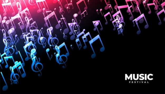 Бесплатное векторное изображение Музыка звуковые ноты дизайн фона