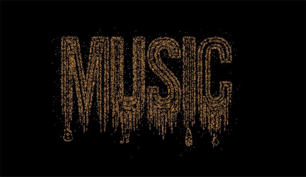 music typography particle design icon, vector illustration