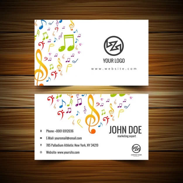 Free vector music visiting card