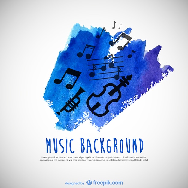 Music watercolor background vector