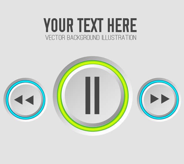 music web buttons set template