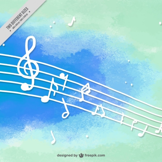 Free vector musical background in watercolor style