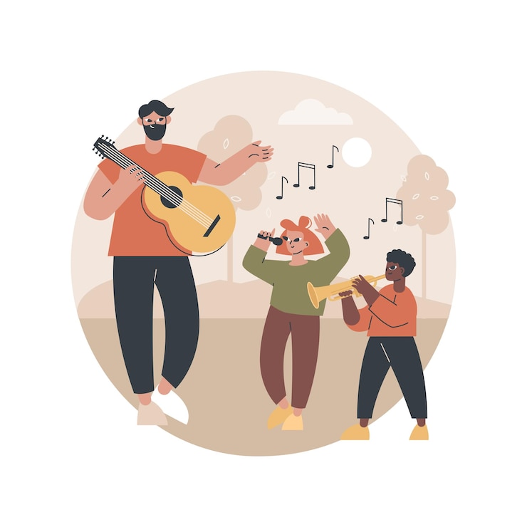 Free Vector musical camp abstract illustration