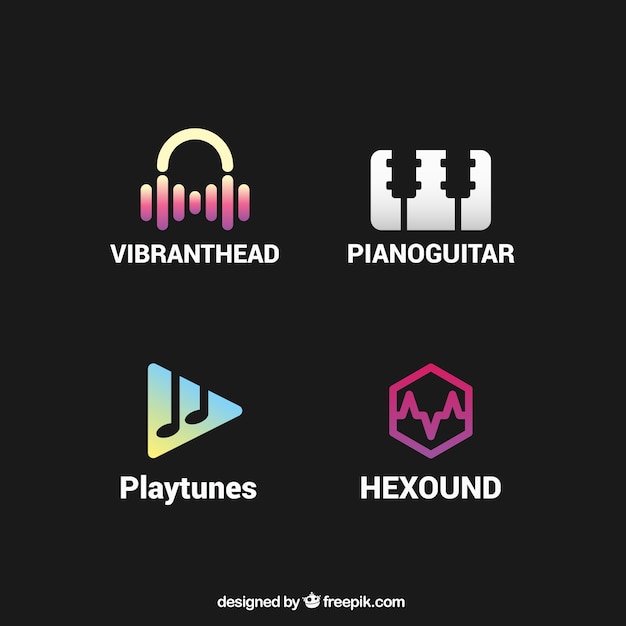 Free vector musical logos collection