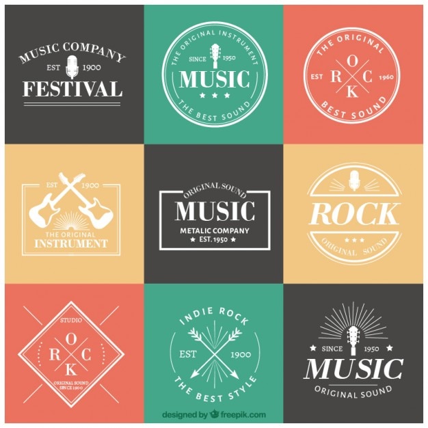 Free vector musical logotype collection