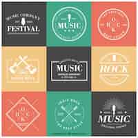 Free vector musical logotype collection
