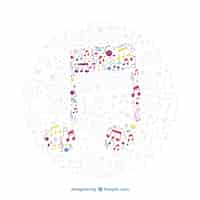 Free vector musical note background made of colorful musical notes