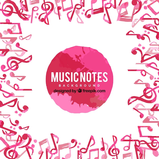 Free vector musical notes background of painting