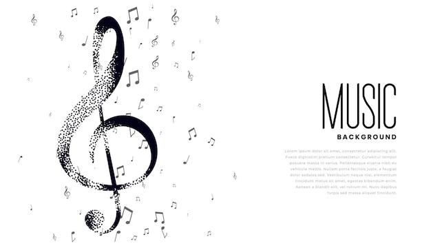 Free vector musical notes background with text space