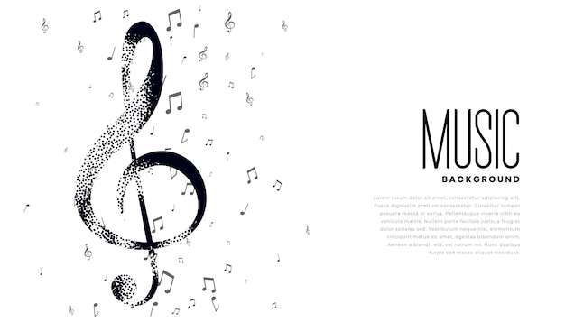 Musical notes background with text space