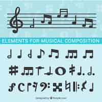 Free vector musical notes for composition