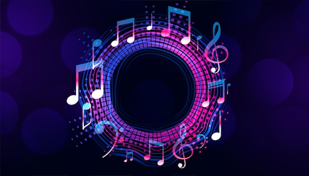 Free vector musical notes frame with text space