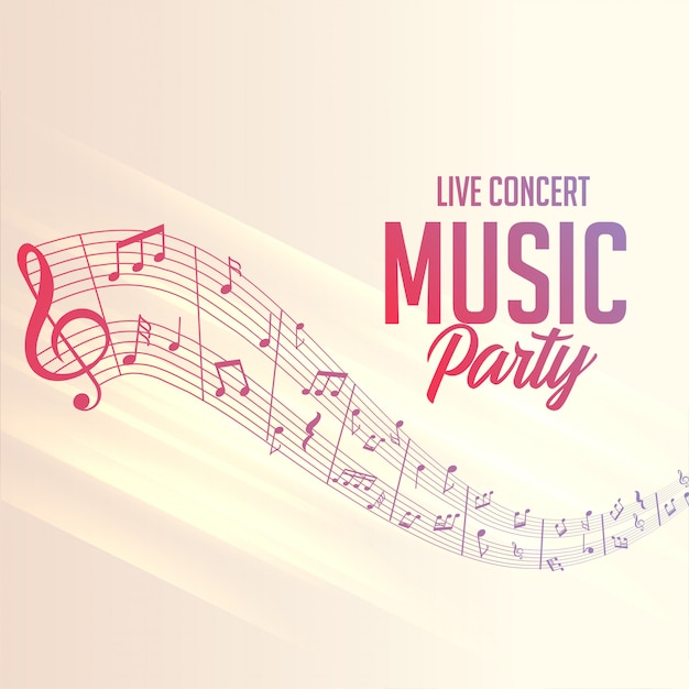 Musical notes lines poster for party events