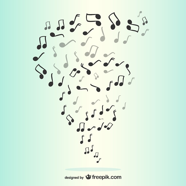 Free vector musical notes swirl scene