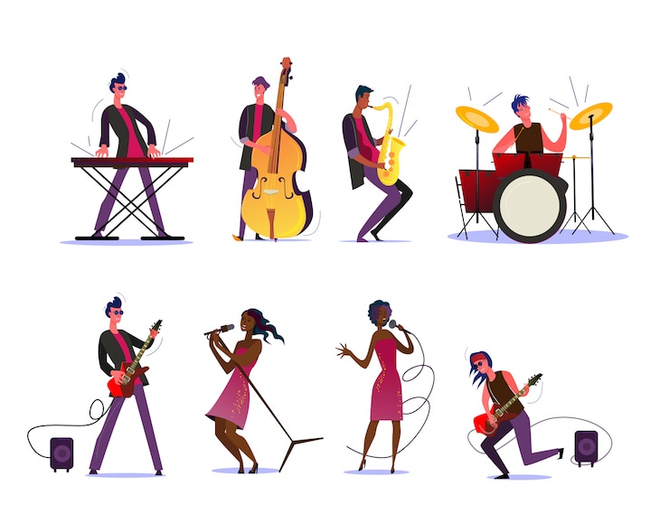 Free Vector musical show or concert set
