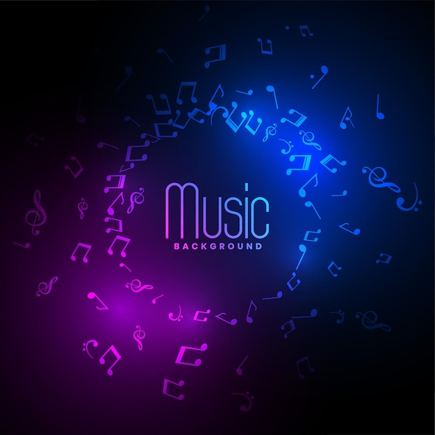 Free vector musical tones and notes background for quaver and orchestra