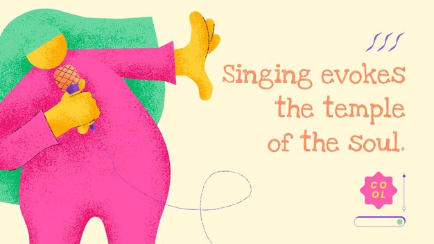 Free vector musician banner template  with inspiring musical quote