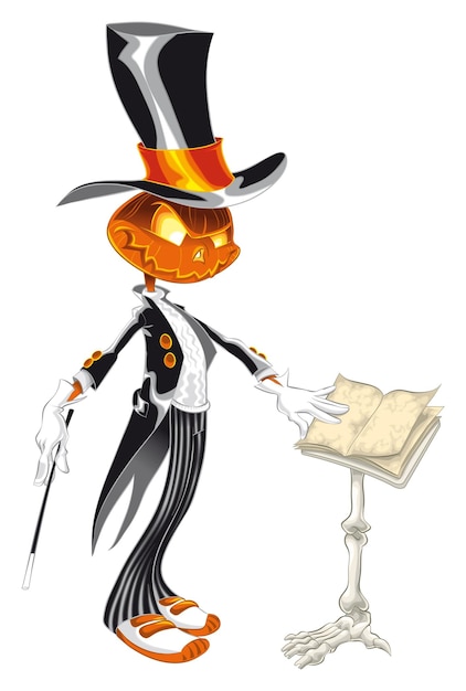 Free vector the musician halloween character