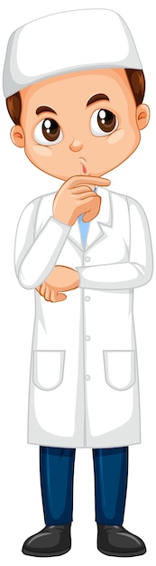 Free vector muslim boy in science gown