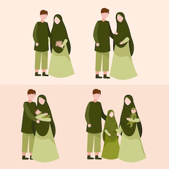 Muslim family caracter collection