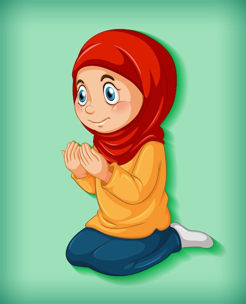 Free vector muslim girl practice religion