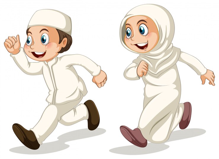 Free Vector muslim kids
