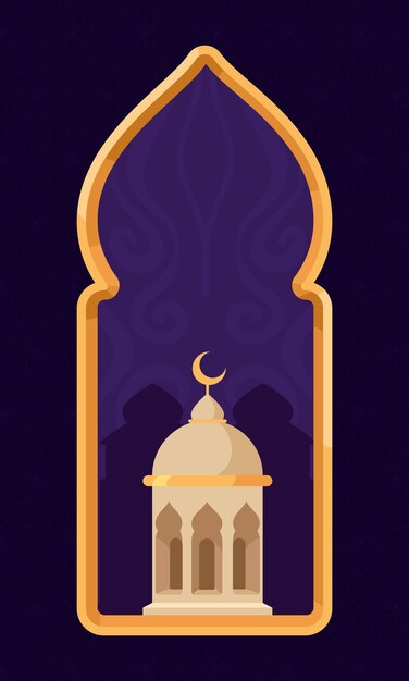 Muslim mosque in frame