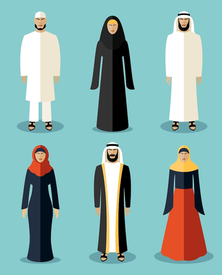 Free Vector muslim people flat icons