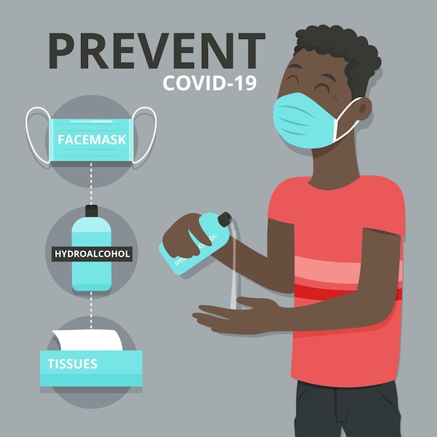 Free vector must have items to prevent coronavirus