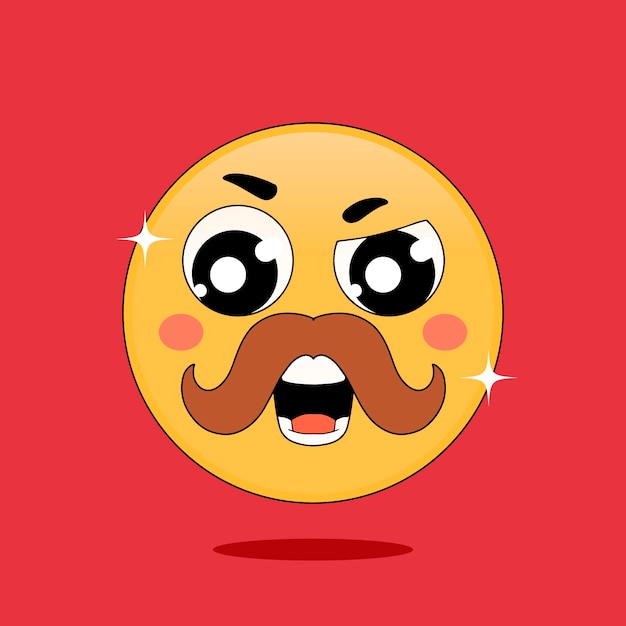 Mustache emoji illustration