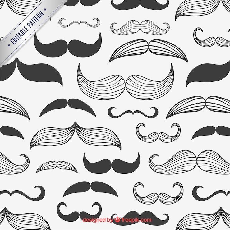 Free Vector mustaches pattern