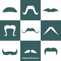 Free vector mustaches silhouettes collection