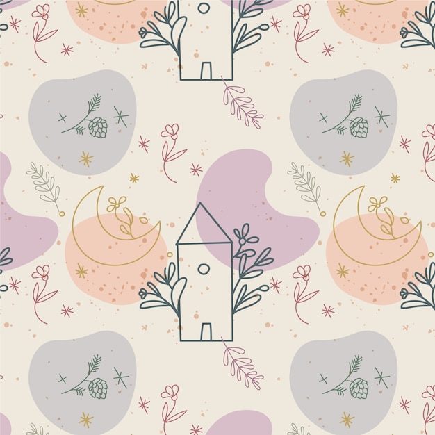 Muted color palette pattern design