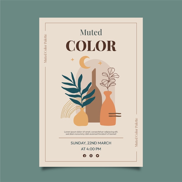 Design del poster della tavolozza dei colori tenui