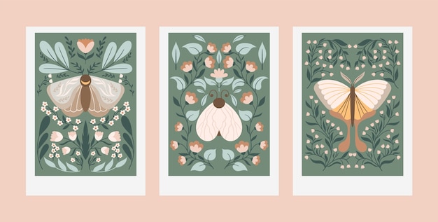 Muted colors card collection design