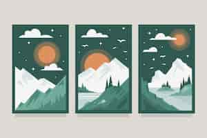 Free vector muted colors card collection design