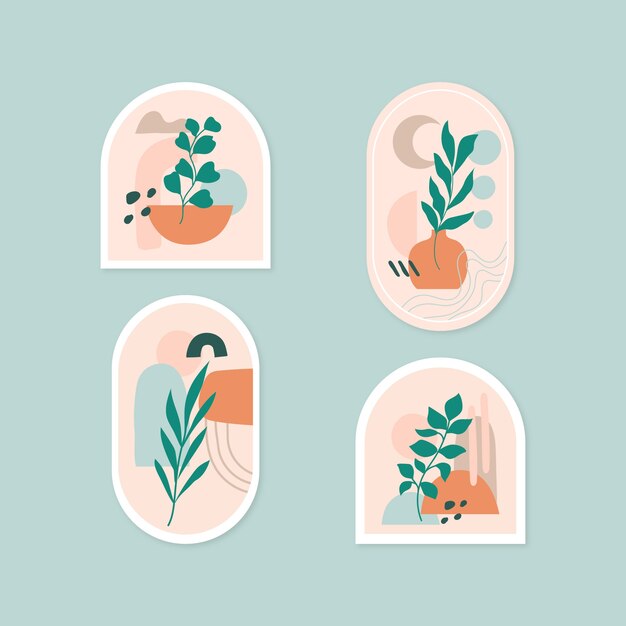muted colors label collection design