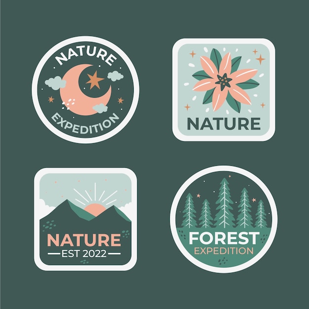 Free vector muted colors label collection design