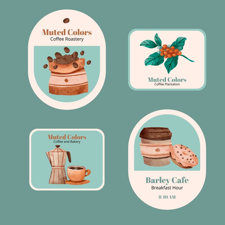 Free Vector muted colors label collection design