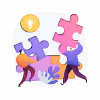 Free vector mutual assistance abstract concept vector illustration. mutual assistance program, help each other, business support, mobile banking, team work, group of people, shaking hands abstract metaphor.