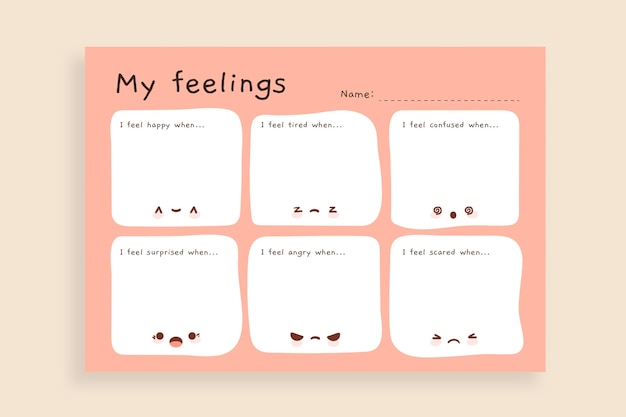 Free vector my feelings storyboard