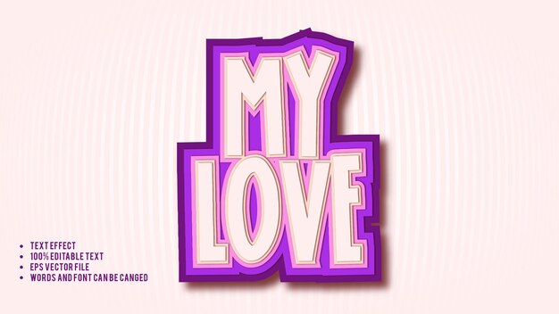 My love valentine day editable text effect