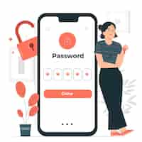 Free vector my password concept illustration