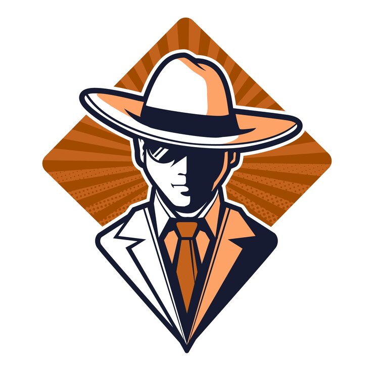 무료 Vector 신비한 갱스터 캐릭터 디자인
