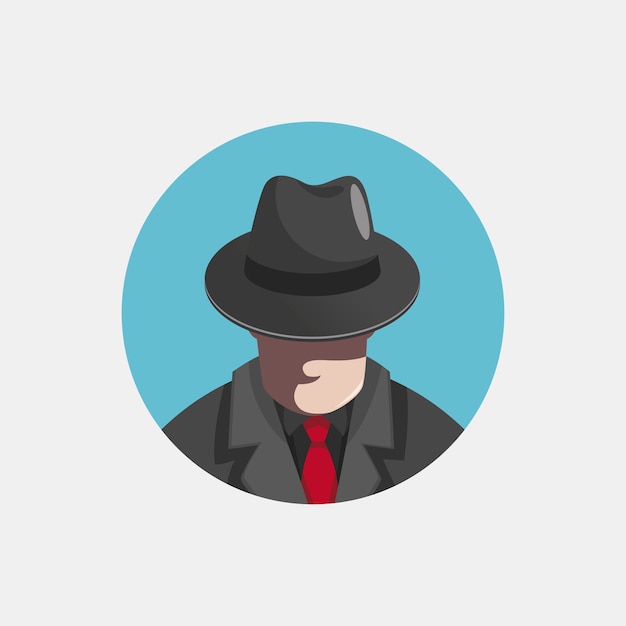 Mysterious gangster character illustration