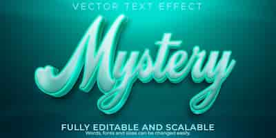 Free vector mystery text effect, editable horror and cartoon text style