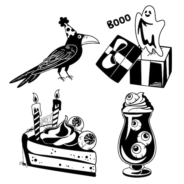 Mystic dark birthday stickers