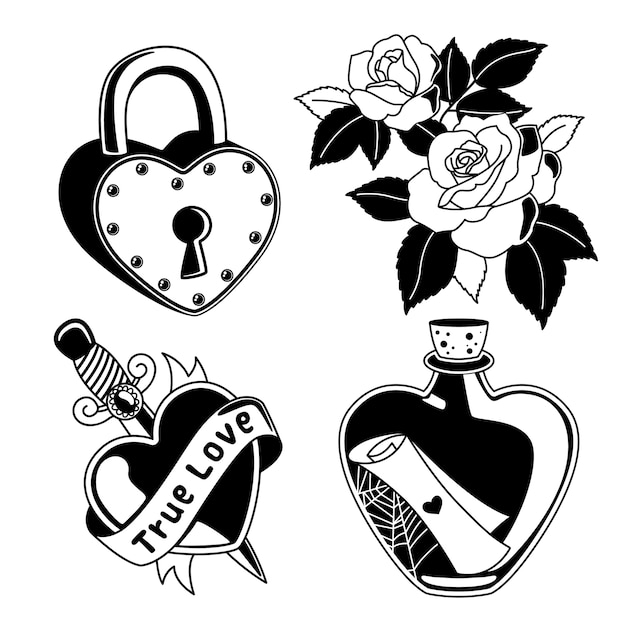 Mystic dark love stickers