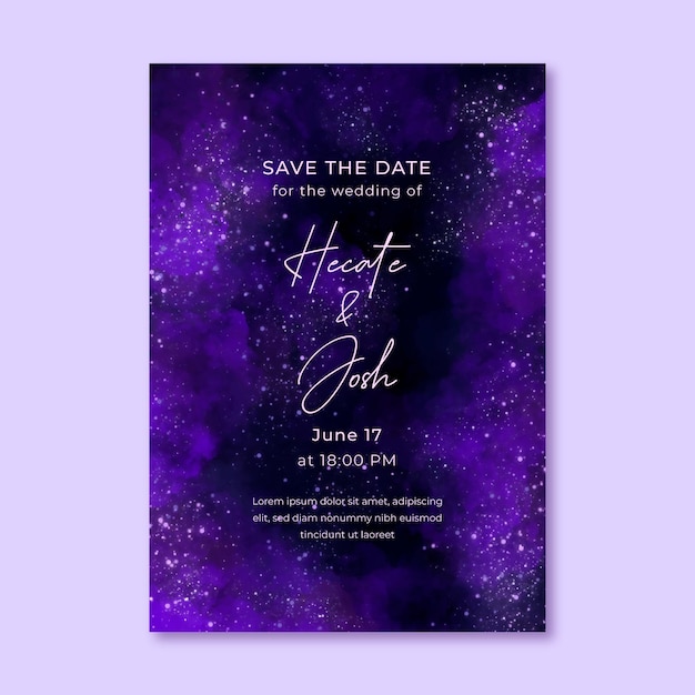 Free vector mystical wedding invitation