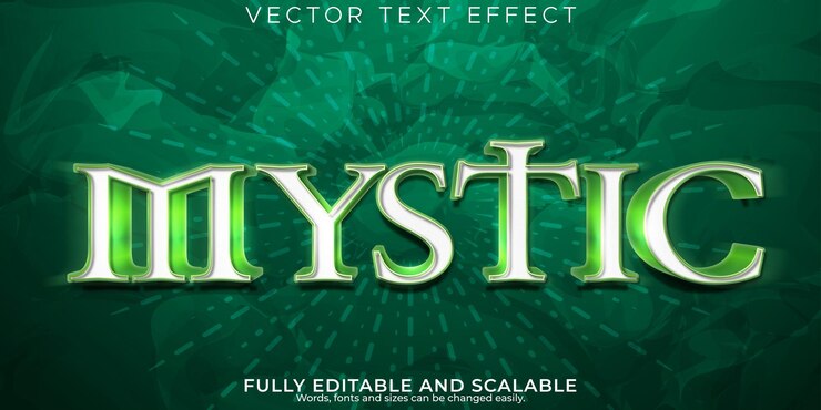 Free Vector mystict ext effect editable pyramid and epic text style